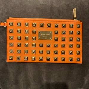 Michael Kors Orange Leather Studded Wristlet - MINT CONDITION!